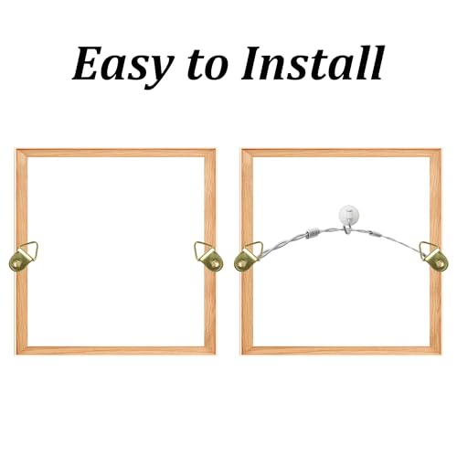 Image of 100Pcs Small Triangle D-Ring Picture Hangers with Screws, Picture Hang Solutions, Gold Metal Frame Hooks Hardware for Hanging Clocks, Paintings, Artwork, Photos, Mirror