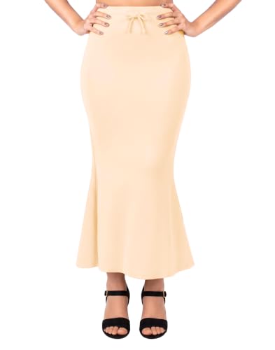 Image of Saree Shapewear Petticoat for Women, Stretchable Saree Shaper, Mermaid Fit Petticoat, 4-Way Stretch Saree Petticoat, Drawstring Waist