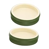 LIOOBO 2Pcs Reusable Simulation Feeding Bowl for Small Reptiles Round Water Dish for Lizards Turtles Snakes Versatile Chameleon Feeder Portable for Easy Placement