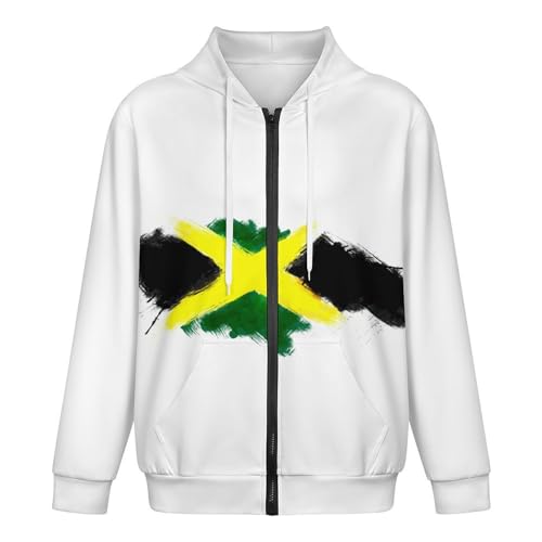 Jamaican Flag 2025 Full-Zip Hoodie Unisex Casual Long-Sleeve Sweatshirt4