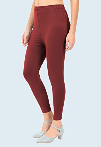 Image of POPOLO Women's Super Soft Ankle Length Cotton Lycra Solid Stretchable Legging