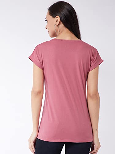 Image of Modeve Women Printed Cotton Blend Half Sleeve Round Neck T-Shirt for Summer