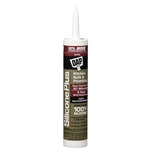 Dap 08770 Silicon Plus Premium Silicone Rubber Sealant White 10.8-Ounce
