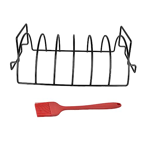 iplusmile 1 Juego Herramientas de Barbacoa Carne de Res Rejilla para Asar a la Parrilla Canasta Esmalte Estante de la Parrilla bastidores de Barbacoa para Parrilla Planchar Color Aleatorio