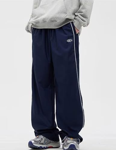 Mens Drawstring Sweatpants Y2k Baggy Track Pants Harajuku Parachute Pants Lightweight Sweatpants2