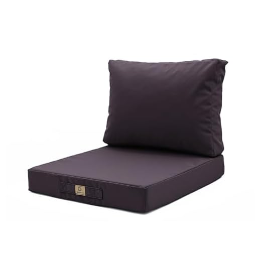 Set di 2 cuscini sfoderabili grigio carbonio per salotto da giardino, comfort premium, anti raggi UV, seduta: 60 x 60 cm, schienale: 35 x 60 cm, decorazione artistica