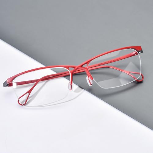 Image of FONEX Pure Titanium Glasses Frame Men Semi Rimless Square Eyeglasses Eyewear DTX416