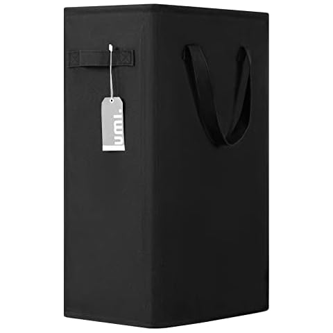 Amazon Brand - Umi 45L Slim Wäschekorb mit Griffen Kleine Tragbare Wäschekorb Dünne Schmale Schmutzige Wäschekorb Zusammenklappbare Kleidung Vorratsbehälter Cover