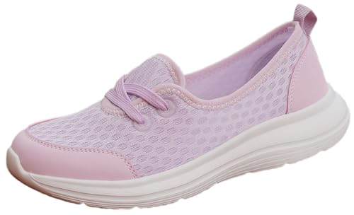 Women's Casual Lightweight Soft Sole Mesh Comfort Orthopedic Shoes, Breathable Knitted Low Top Walking Shoes
