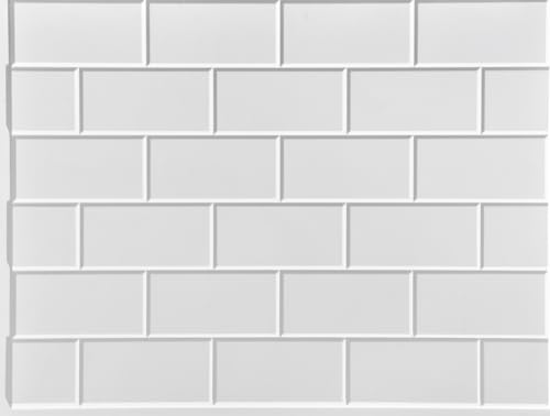 from Plain to Beautiful in Hours 124-wm-SUBWAYTILE Subway Tile 3D PVC Wall Panels 4ft. x 8ft. White Matte, 1 Piece