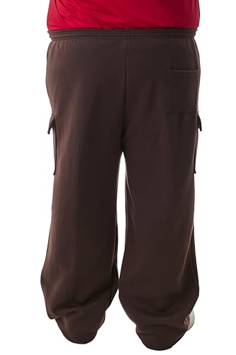 JC DISTRO USA-Made Men's Big & Tall Midweight Fleece Cargo Bottoms - Sweatpants & Shorts, Big & Tall 3XL to 7XL3