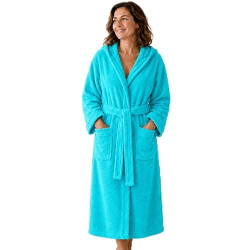 Peignoir unisexe en tissu éponge avec capuche, 420 g/m², 100 % coton, double poche, disponible en plusieurs tailles et couleurs, ceinture ajustable, haute...