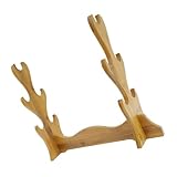 WEKADRIN 楠竹製卓上ディスプレイスタンド 刀剣収納ホルダー フルート兼用 省スペース設計 コレクション整理に 趣味 店舗用装飾ラック