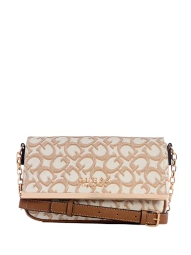 GUESS Bolsa transversal feminina com logotipo Marva Jacquard Factory