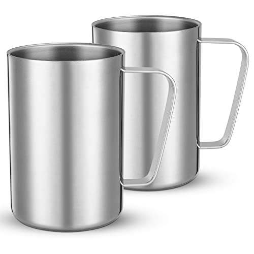 2 piezas taza de acero inoxidable 500 ml doble pared miniatura 1