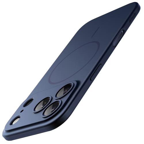 JETech Funda Magnética Slim para iPhone 17 Pro MAX 6,9 Pulgadas, Compatible con MagSafe, Carcasa Ultra Delgada Ligera Minimalista con Acabado Mate y Protección Completa Lente Cámara (Azul Oscuro)