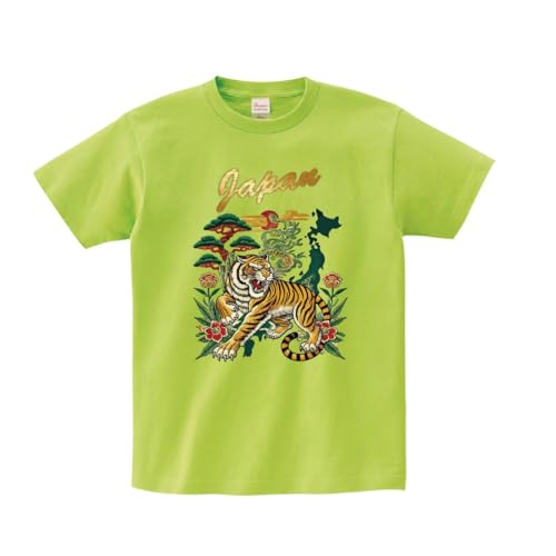 Tシャツ 半袖 スカジャン 虎 和風 横須賀 刺繍風 竹 盆栽 日本 オーバーサイズ オリジナル デザイン 豊富なカラー 綿100%
