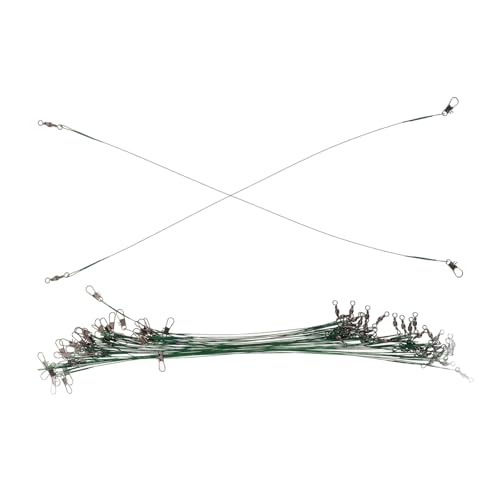 Milisten 40 piezas de líderes de pesca de acero con giratorios y snaps
