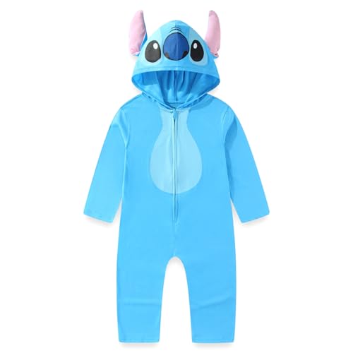 Disney Lilo and Stitch Girls Cosplay Hooded Coverall with Ears for Toddler and Big Kids