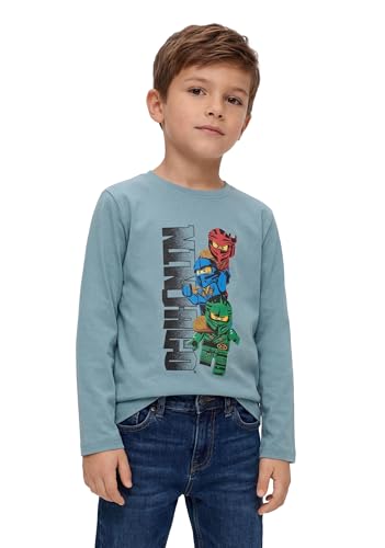 LEGO NINJAGO Langarmshirt Jungen - 100% Bio-Baumwolle | Bequemes Kinder T-Shirt mit Kai Lloyd & Jay Print | Ideal für Schule und Freizeit
