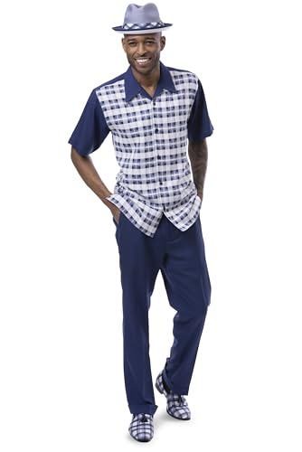 MONTIQUE Walking Suits for Men | Premium Short-Sleeve Shirt & Long Pants | Stylish & Comfortable Casual Outfit | Model 2406