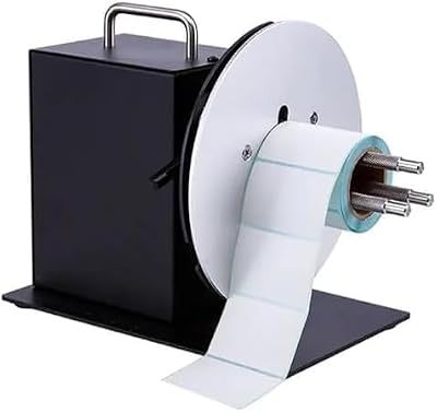 OJELVQRLM Label Rewinder Machine, 1-3 Inch Adjustable Core, Automatic Label Rewinding Roller,185mm Max Rewind Diameter, 1-8 in/s Speed Control, for Barcode Printer, Warehouse & Office.