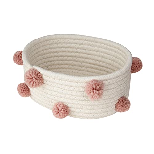ABOOFAN Panier Rangement Tressé Coton Design Élégant pour Décorer Tables ou Guéridons Stocker Téléphones Clés et Produits de Maquillage