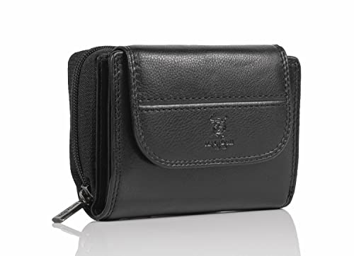 MATADOR Portefeuille pour Femme en Cuir Véritable avec Protection RFID certifié TÜV | Porte Monnaie Femme avec boîte Cadeau | Porte-Monnaie avec Fermeture...