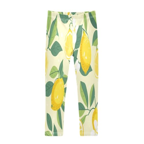 Bolaz Toddler Girls Leggings Printed Yoga Pants Leggings Yellow Lemon for Kids