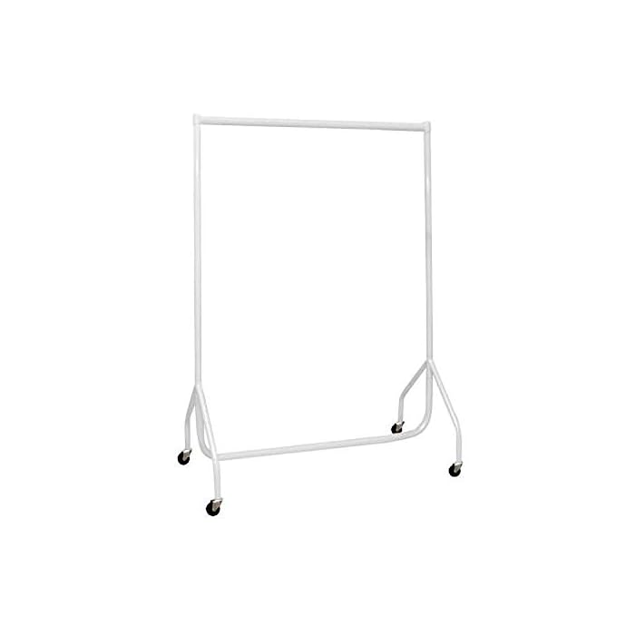 Buy Heavy Duty White Clothes Rail 2 ft Long x 5 ft High Garment Storage