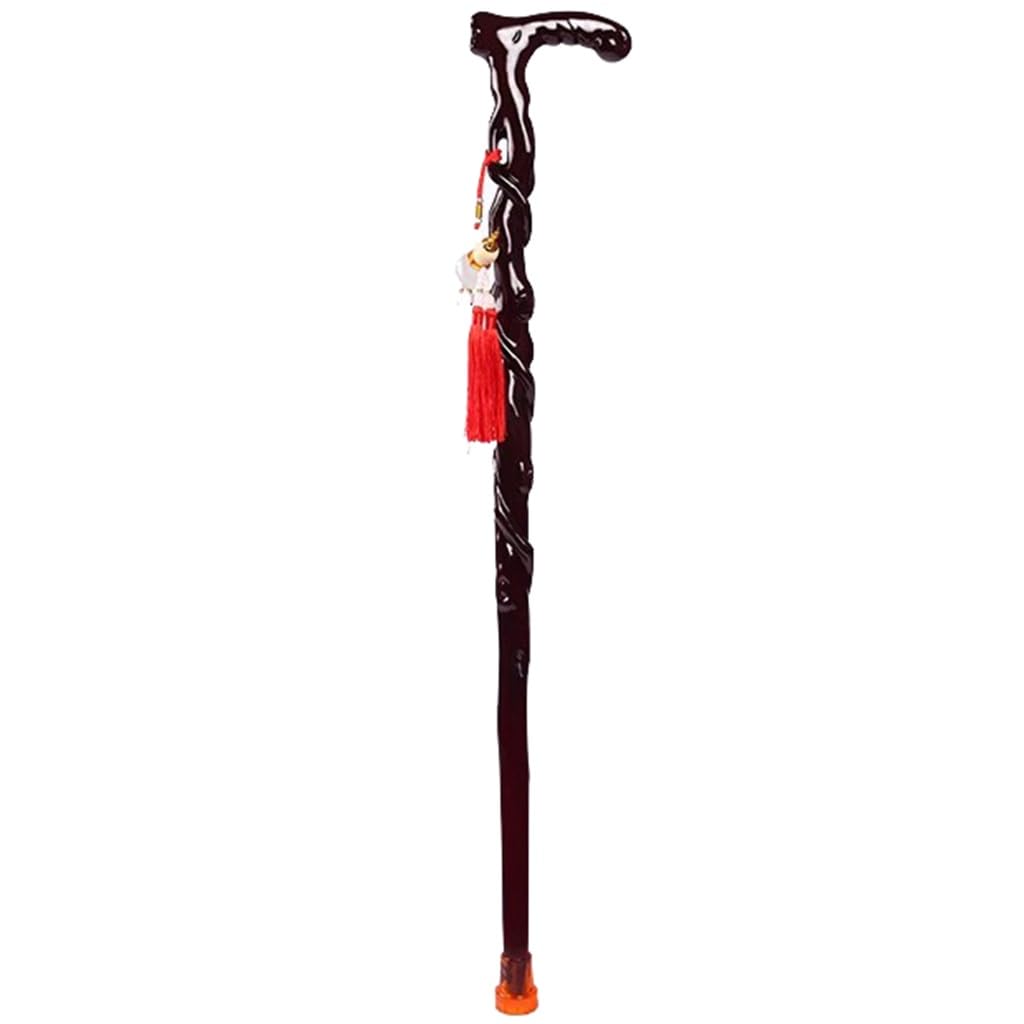 Antyczna laska z rzeźbionego korzenia dla osób starszych, ręcznie rzeźbiona drewniana laska, uchwyt Omic(B,77Cm(Use Height 145 150Cm))