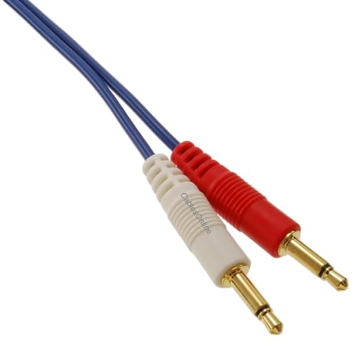 Cable auxiliar 3.5mm estéreo macho a doble mono macho 3.5mm 10 pies miniatura 5