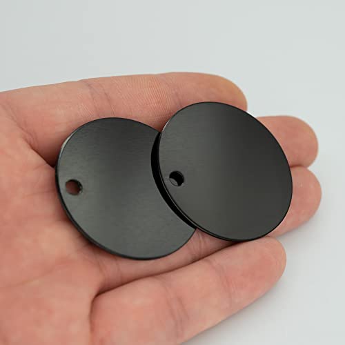 Round Aluminum Engraving Blanks Tags Stamping Blanks 25 Pack Diameter 4 cm (Black) - Image 4