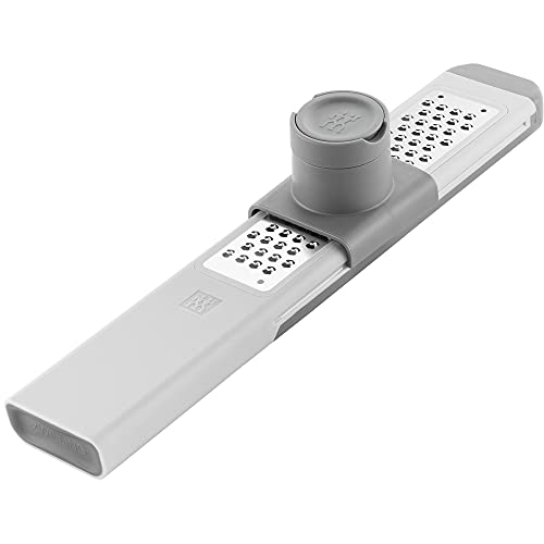 ZWILLING Z-Cut Feine Reibe 3-in-1, Reibe, schnellere Reibtechnik, Fingerschutz, Lebensmittelhalter, Frischhalteschale, Zester