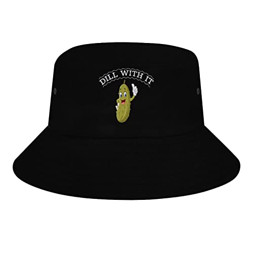 Funny Pickles Bucket Hat, Unisex Packable Travel Beach Dill with It Pickle Joke Funny Pickle Lover Sun Hats for Women Men Summer Travel, Durable Outdoor Fisherman Hats for Boys Pickles Lover Girls