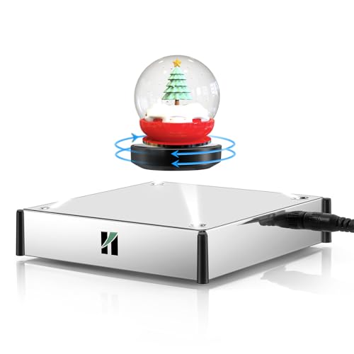 Huanyu Plateforme d'affichage à lévitation magnétique Scène rotative à 360° avec 4 lumières LED Scène de levage flottante à antigravité avec...