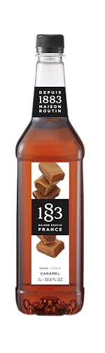 1883 Caramel Syrup for Drinks, Made in France, 1 Liter Plastic Bottle
