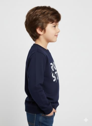 Image of Mack Jonney Boys Printed Fleece Sweatshirt - Warm Winter Pullover for Kids -M5367
