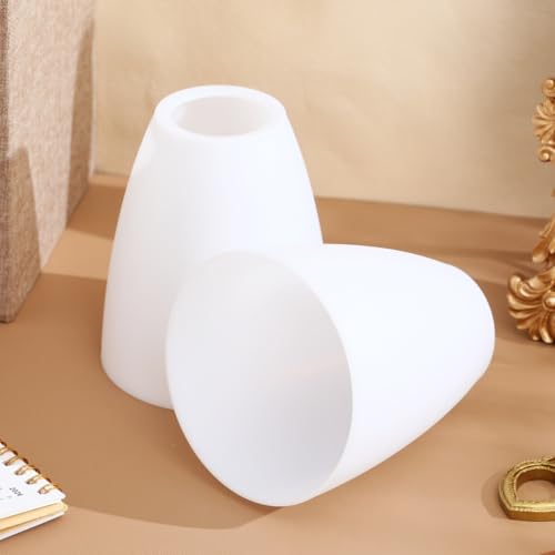Image of Yardwe 2 Pack Flat Lamp Shade Replacement Plastic Lamp Shades with 42Mm Opening Small Shade for Ceiling Wall Light Indoor Light Cover 4.52 X 3.93 X 3.93 in
