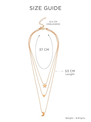 Image of Yellow Chimes Valentine Gift for Girls Multi Layered Chain Necklace for Women | Fashion Gold Plated Choker Necklace | Multilayered Chain Necklace for Women | Birthday Anniversary Gift For Girlfriend