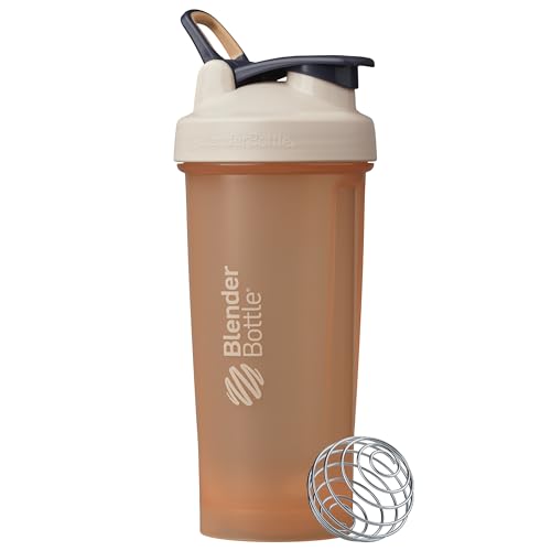 Image of BlenderBottle Classic V2 Shaker Bottle Perfect for Protein Shakes and Pre Workout, 28-oz, Full-Color Tan /Orange