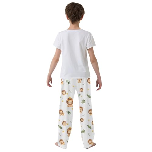 Boys' Pants Lion Leaf Long Bottoms Jogger Pants Elastic Waist Trousers with Pockets S-XL 5