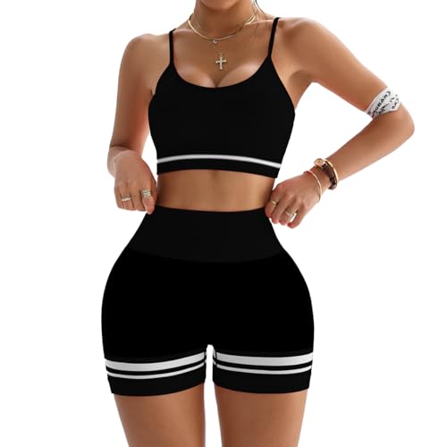 Soutien-gorge de sport sans couture et short haute compression pour le squat