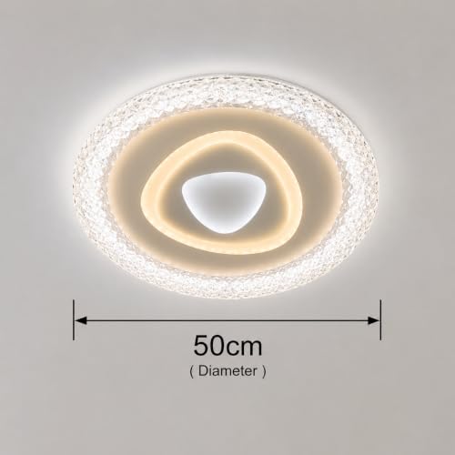 Image of FILLISKA Aluminium Luxurious 3 in 1 Led Ceiling /Wall Chandelier Light with 3 Step Colour Changing Function (Acrylic White-629-3)