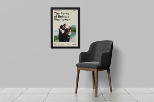 Image of BLINKART Ther Perks Being Wallflower Movie Poster Frame 8x12 Inch | Premium 300 GSM Paper Wall Print | Mid Century Vintage Film Artwork for Home, Bedroom, Living Room, Office | Framed Photo Decor