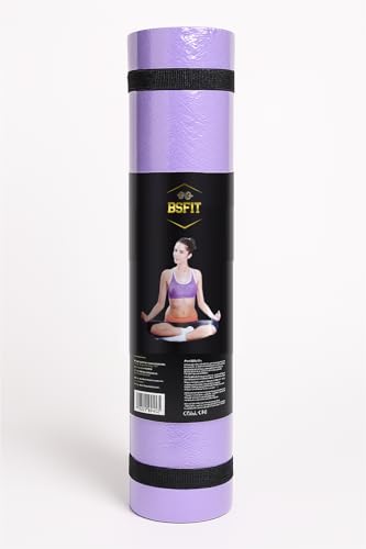 BSFIT® Esterilla Deporte, Yoga, Pilates, colchonetas Ejercicios. Es ideal para realizar deporte en casa, yoga mat, esterilla yoga antideslizante, TPE ecologico (6 mm)