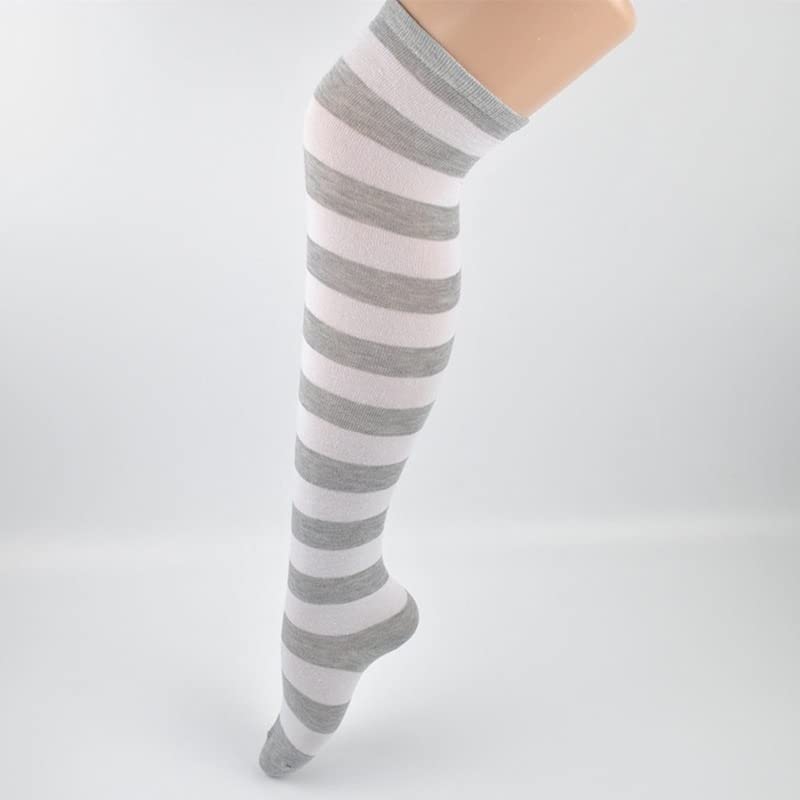FQDFAYEE Chaussettes Hautes au Genou Femmes Bas Chaussettes Longues Bas de Cuisse Bas Longs en Coton for Filles Dames Femmes (Color : 2)