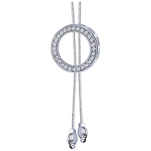 Sither Long Hoop Necklace for Women Crystal Pendant Necklace Sweater Chain Statement Necklace Choker Adjustable Charm Jewelry Crystal Accessories Wedding Party Evening Dressy Cover