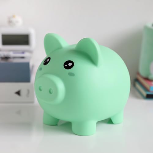 I-TOTAL® - Funny Decorative Money Box/Money Bank in Durable Plastic (GREEN PIGGY) - Image 3