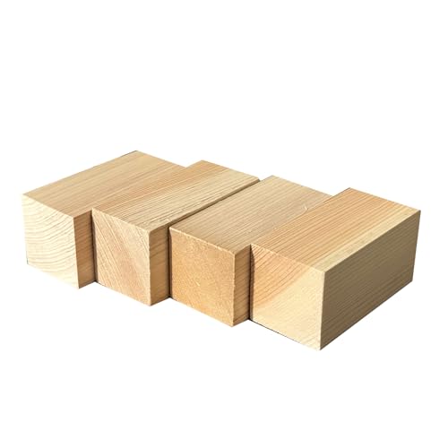 KomoRebi 木 木材 角材 40mm ブロック ひのき 桧 ひのき角材 端材 国産 節なし DIY diy 彫刻 木角材 檜角材 (4, 80mm)